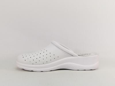 Sabot femme cuir confort blanc infirmière souple à pas cher RELAXITY Iode - fabrication Italie