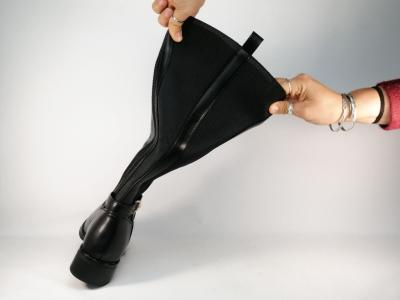 Botte noire femme grande pointure mollets larges double élastique CINK ME dm-y33 confort