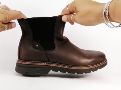 Boots homme cuir marron de qualité avec fermeture éclair ORLAND 24128 chelsea confortable et souple