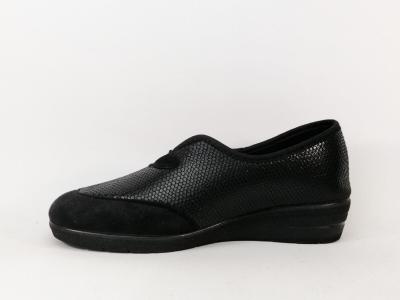 Pantoufle femme compensée noire tendance à pas cher ZEL'S 3221 souple