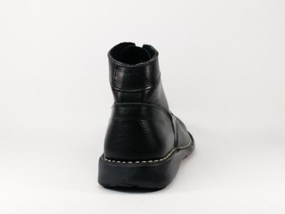 Chaussure montante Femme en cuir noir BRAN'S 114 fabriquée en Espagne