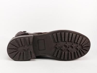 Bottine homme chic cuir marron de qualité ORLAND 25113 souple et confort double zip et lacets