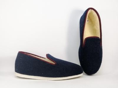 Charentaise homme made in France semelle feutre confort fourr laine BOSSI charentais marine