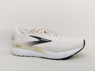 Chaussure running homme destockage BROOKS ghost 16 blanc confortable  pas cher