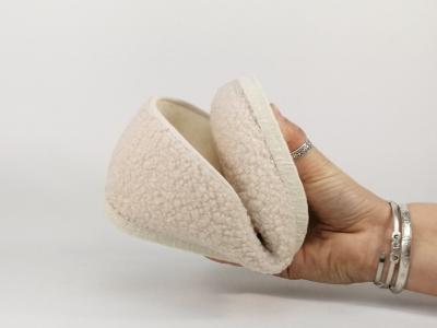 Charentaise femme made in France semelle feutre confort fourrée laine BOSSI charente blanc cassé