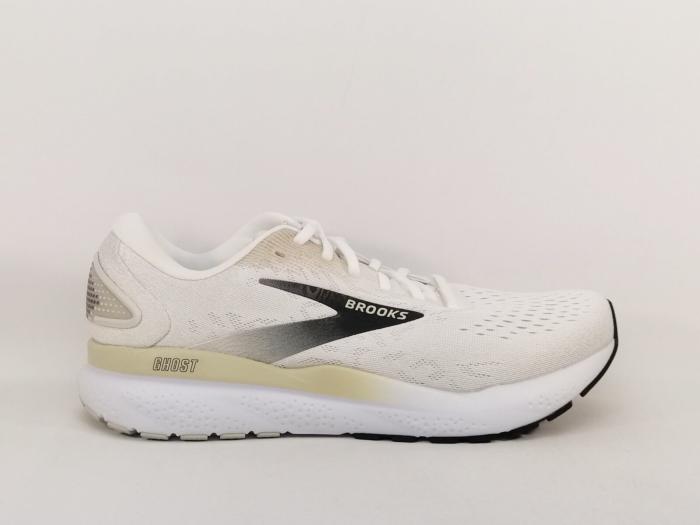 Chaussure running homme destockage BROOKS ghost 16 blanc confortable à pas cher