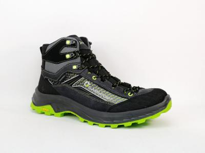 Chaussures randonne homme impermable montante cuir noir vert destockage GARSPORT mikeno mid