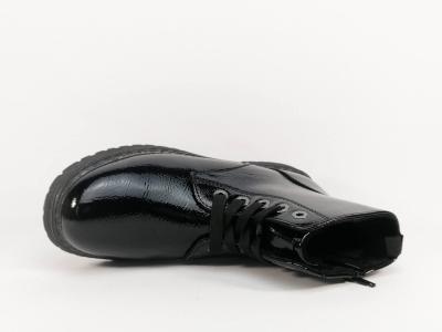 Boots fourrée style rangers vernis noir SUPREMO 2140207 à pas cher femme