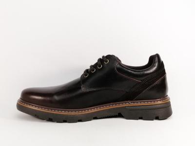 Chaussures de travail homme confortable résistante en cuir marron solide ORLAND 24123