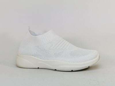 Basket sans lacets femme toile blanche souple et confortable SUREDELLE BG-20  pas cher