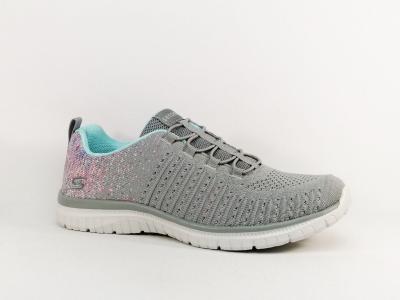 Basket SKECHERS femme destockage sans lacets, pieds larges, semelle  mmoire de forme Virtue 104411