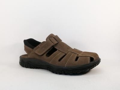 Chaussure ouverte homme t confortable en cuir marron destockage IMAC 7737611  pas cher