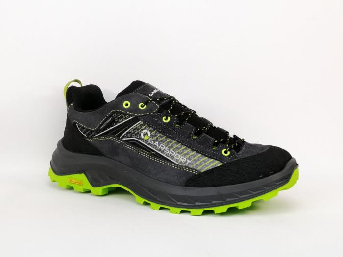 Chaussures randonnée homme imperméables basse cuir waterproof destockage GARSPORT mikeno low noir vert