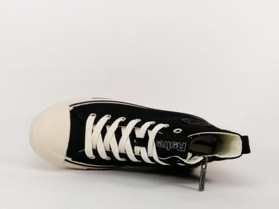 Basket montante femme toile noire destockage REFRESH 172200 confortable tendance