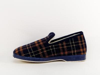 Chaussons chauds homme charentaise fourrée pure laine carreaux CHIC RELAX OUF moret