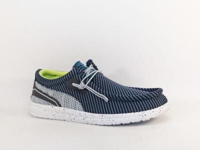 Chaussure t homme sans lacets toile marine souple  pas cher destockage XTi 143658