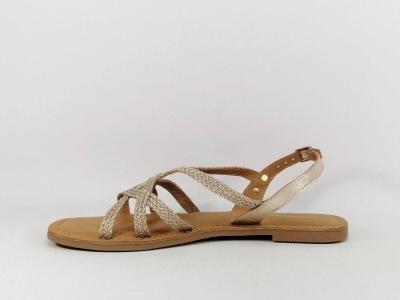 Sandale femme destockage TROPEZIENNES chomy à pas cher chic en cuir or