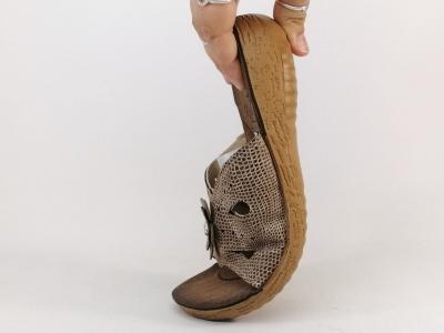 Mule compensée femme à pas cher RELAXITY Maddox taupe semelle anatomique