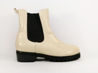 Bottine grande taille femme chic beige à talon en destockage ANDRES MACHADO AM4232 à pas cher