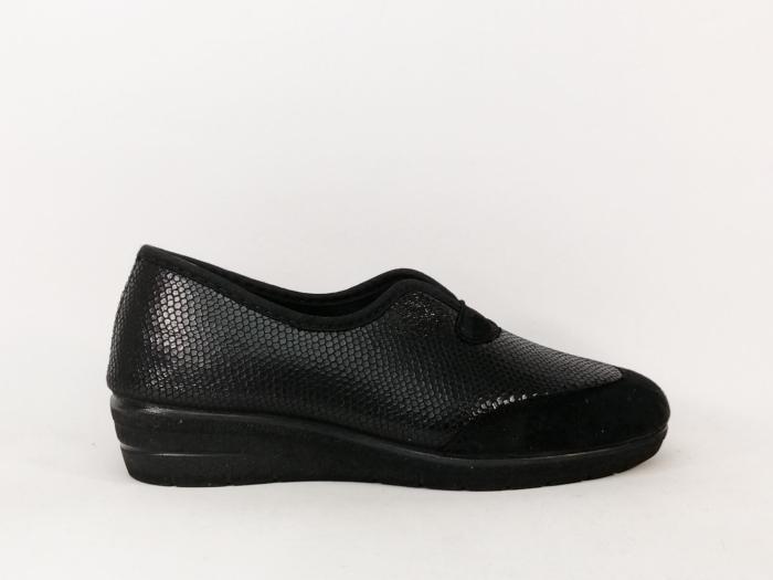 Pantoufle femme compensée noire tendance à pas cher ZEL'S 3221 souple