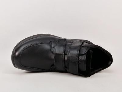Chaussures montantes homme à scratch confort cuir noir souple destockage IMAC ARA 653905