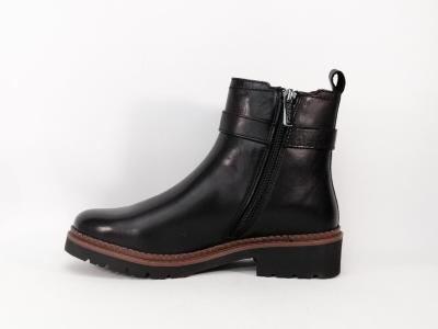 Bottines noires femme à talon cuir souple confortable tendance destockage CARMELA 162491 à pas cher