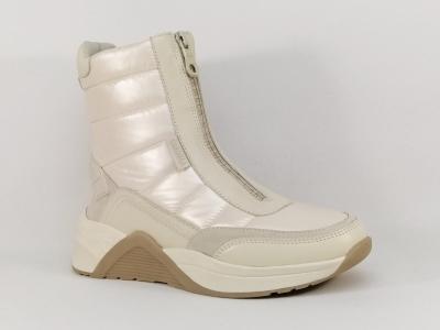 Boots femme tendance zip devant chic et confortable destockage CARMELA 160363 blanc cass