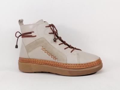 Bottines femme cuir souple originales et confortables PEDRO TORRES 7481VI gris camel