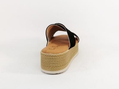Mule plateforme femme cuir noir chic et confortable à pas cher CAP BASSIN 25061