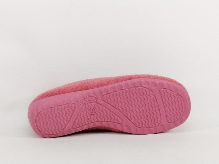 Chaussons chauds femme fourrés pure laine SOCA 0340 fresa rose souple