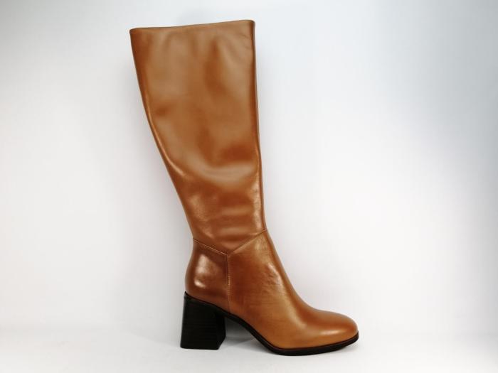 Botte femme cuir camel à talon chic GALERIES LAFAYETTE milly en destockage à pas cher