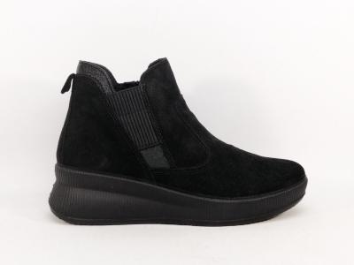 Bottines noires femme cuir souple nubuck confortables et chic en destockage IMAC 456511