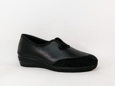 Pantoufle femme compense noire tendance  pas cher ZEL'S 3221 souple