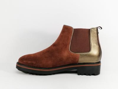 Bottine chelsea femme cuir terracotta en destockage KARSTON onkix à pas cher