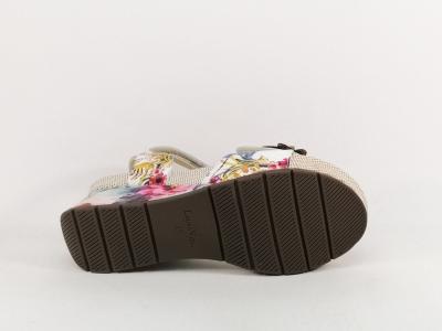 Sandale femme compensée originale chic confortable cuir fleurs LAURA VITA barry 36