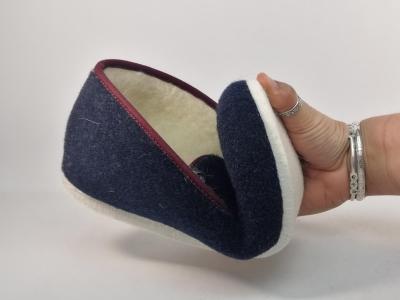 Charentaise homme made in France semelle feutre confort fourré laine BOSSI charentais marine