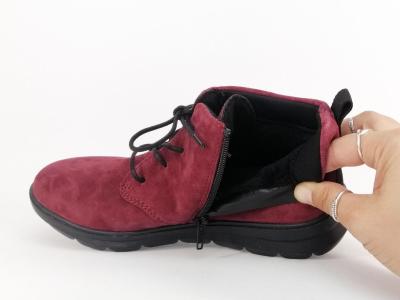 Bottine femme pieds larges souple et confortable RIEKER Z0022 cuir bordeaux