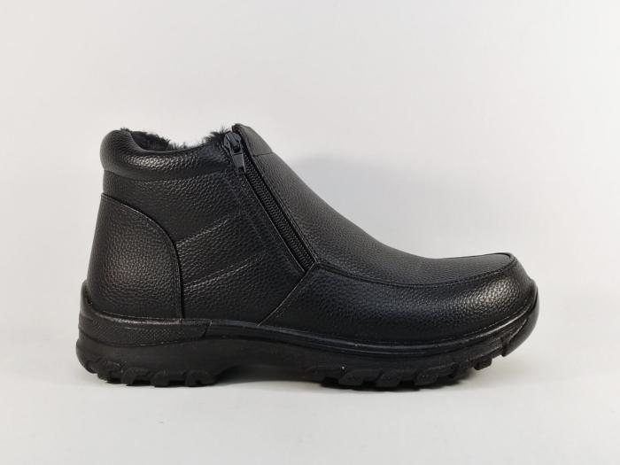 Chaussures fourrées homme à pas cher hiver grand froid double zip SWEET'R cemela noir