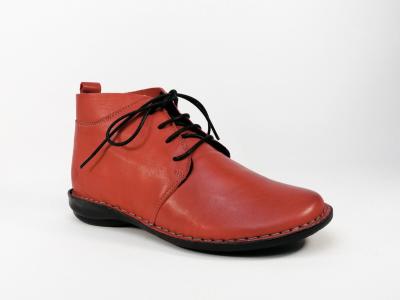 Chaussure montante cuir rouge souple  lacets MORANS gopro femme