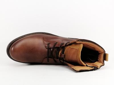 Bottine homme cuir camel de qualité souple et confortable avec fermeture éclair ORLAND 24146