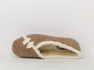 Chaussons ballerine femme chic et chauds fourrés beige ZEL'S 2487