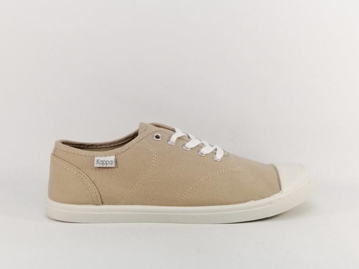 Basket toile femme à pas cher beige tendance destockage KAPPA keysy