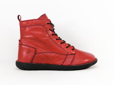 Bottine femme cuir souple rouge confortable et légère MORAN'S galisa - Fabrication Europe