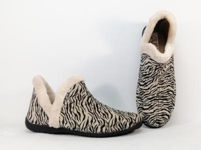Chaussons montants femme tendance velours zebre original OUF ! mazard