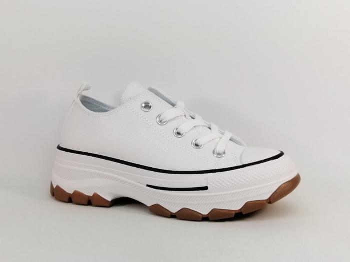Basket blanche femme semelle épaisse confortable destockage REFRESH 171920 tendance à pas cher