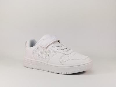 Sneakers tendance simili cuir blanc NY destockage  pas cher pour enfant
