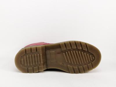 Bottines femme cuir rouge souple et confortable destockage COTEMER cedano à pas cher lacets zip
