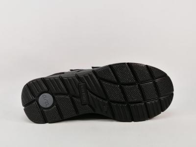 Chaussures montantes homme à scratch confort cuir noir souple destockage IMAC ARA 653905