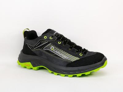 Chaussures randonne homme impermables basse cuir waterproof destockage GARSPORT mikeno low noir vert