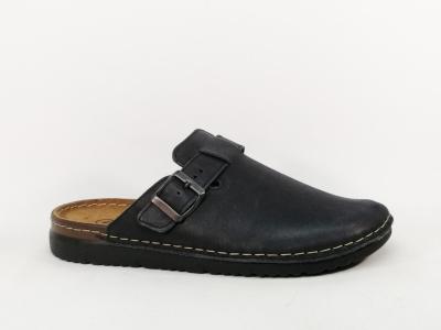 Sabot homme cuir confort noir CHIC & RELAX pyrex souple